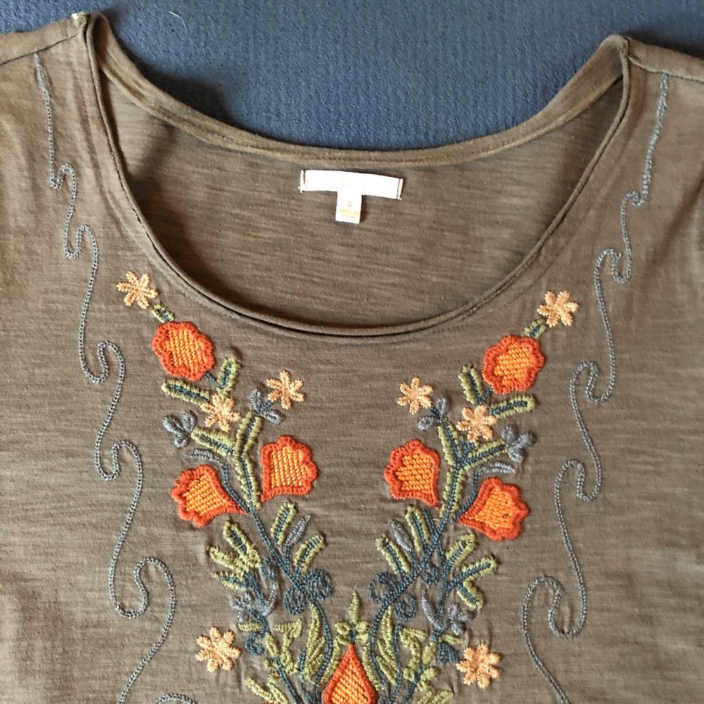 Embroidered Cotton Tunic Top